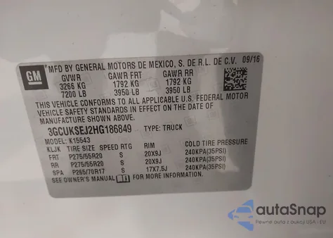 2017 Chevrolet Silverado 1500 1Lz from USA, damaged, VIN 3GCUKSEJ2HG186849